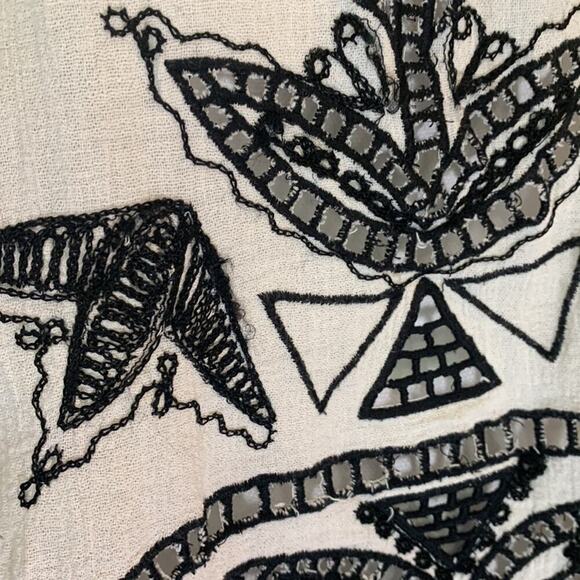 Free People The New Romantics embroidered cutwork cotton top, small, feminine - Picture 5 of 7